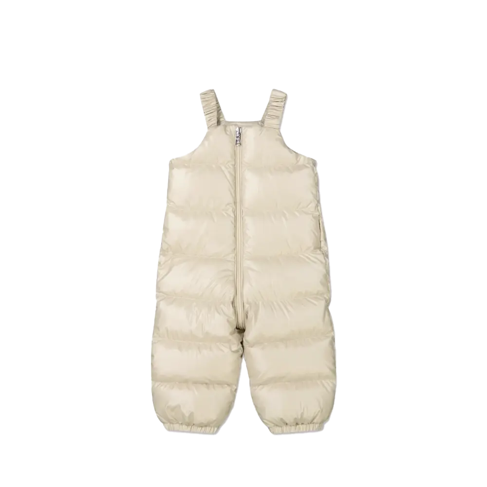 Moncler Deidre Down Puffer Snowsuit Set in Cream (Baby)