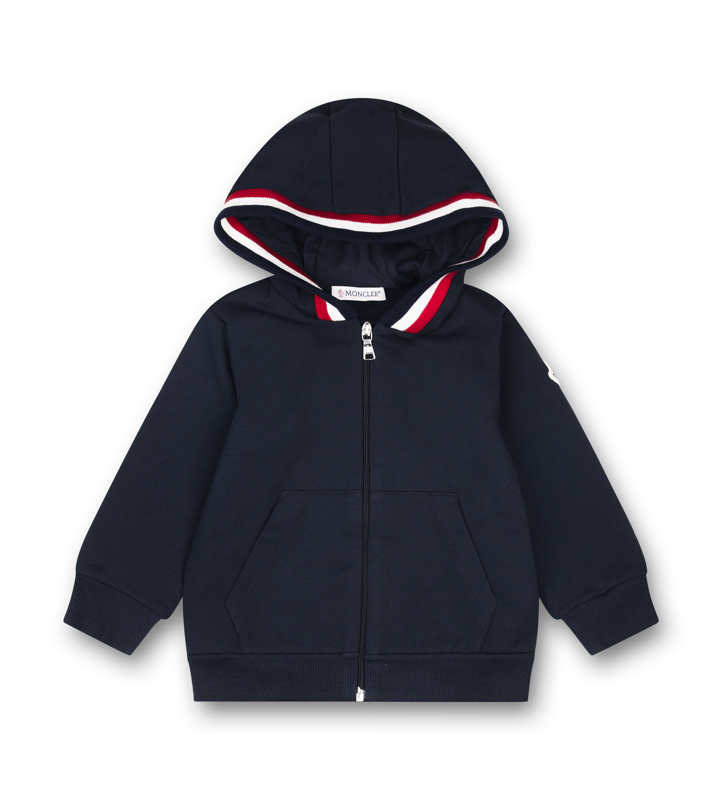 Moncler Striped Hood Cotton Tracksuit Set in Navy Blue (Baby)