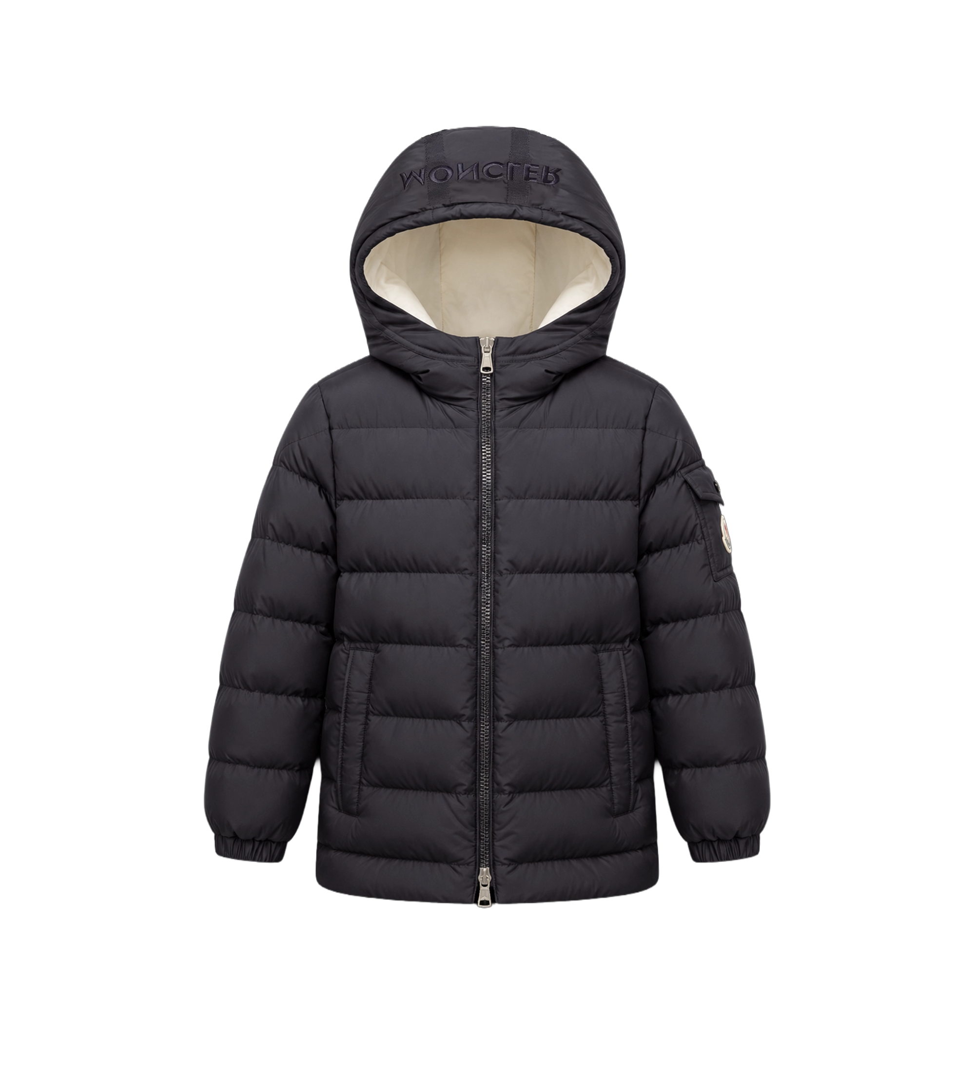Baby Brannock korte parka met capuchon, marineblauw