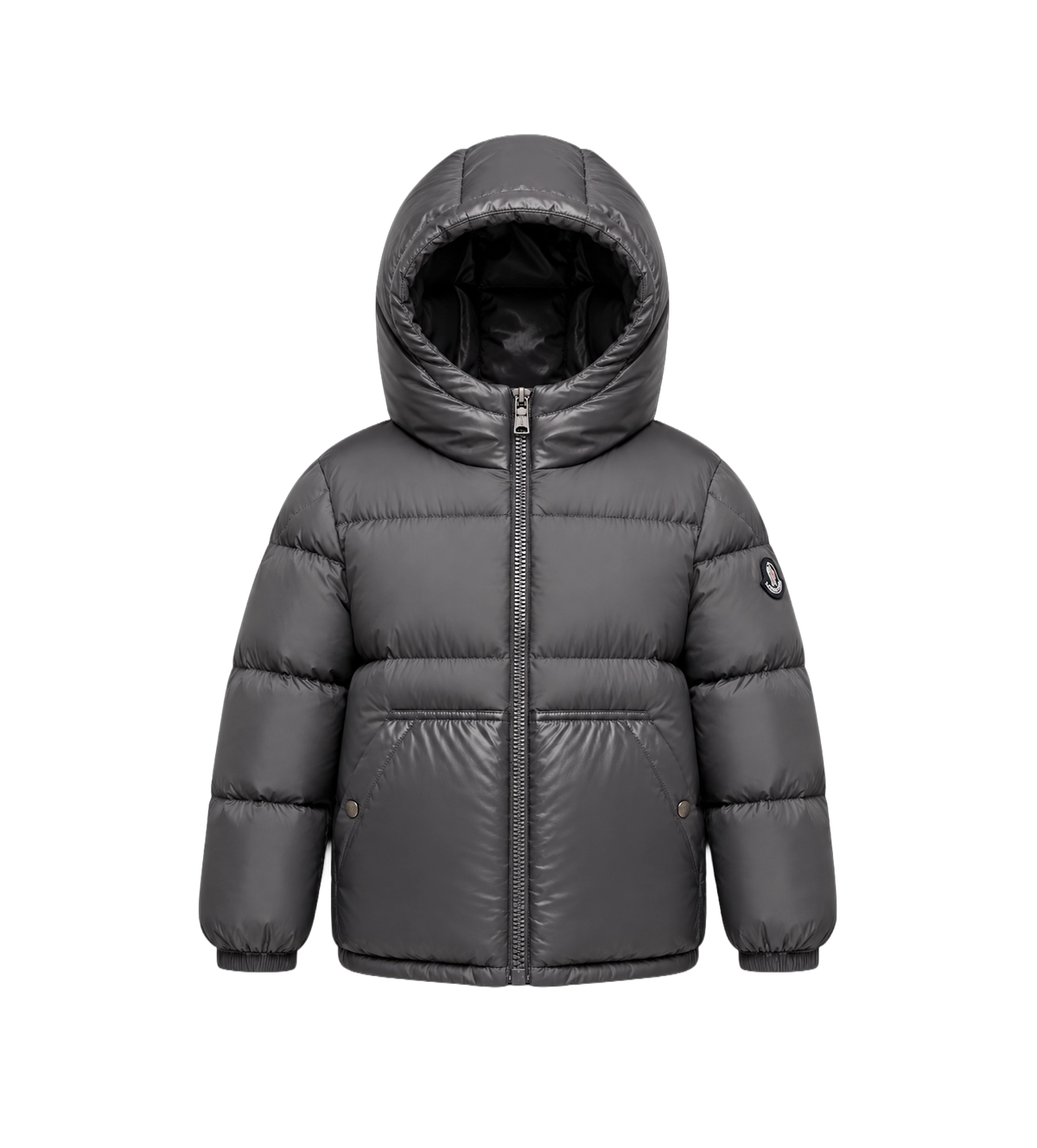 Kids Barin donsjack met capuchon donkergrijs