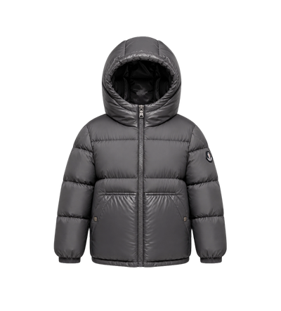 Kids Barin donsjack met capuchon donkergrijs
