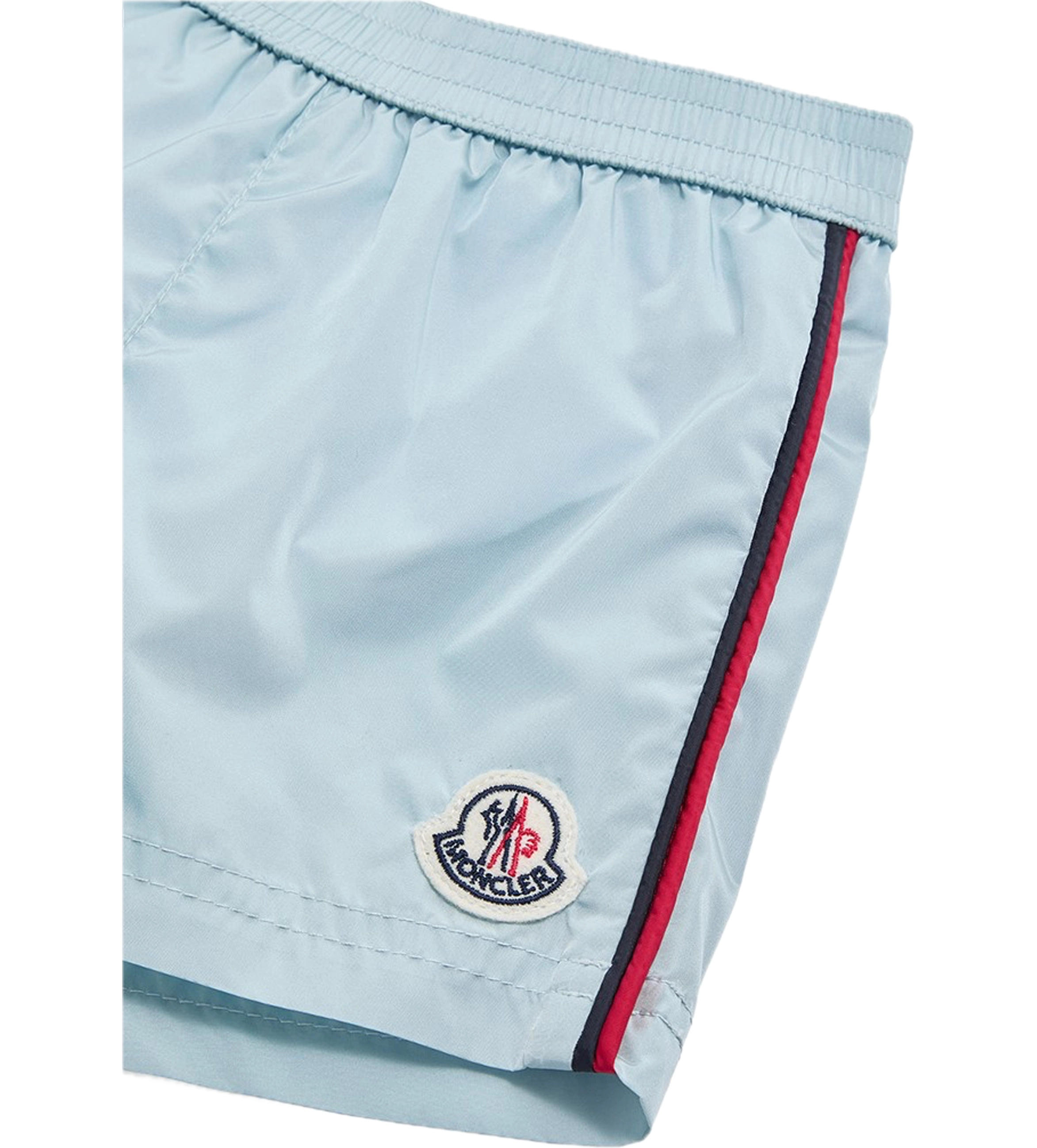 Moncler Driekleurige zwem Shorts in lichtblauw