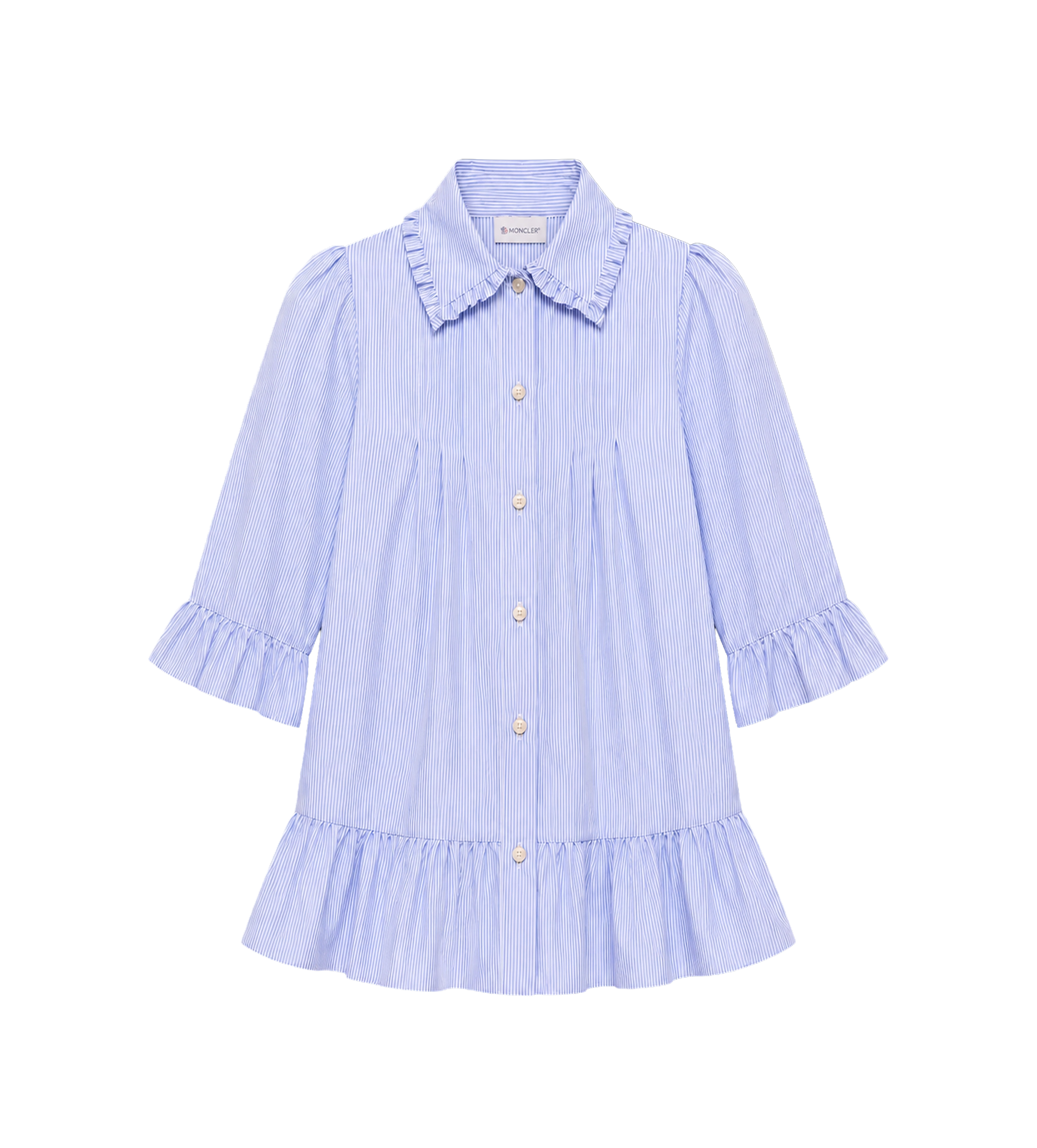 Moncler Gestreepte overhemdjurk in blauw/wit