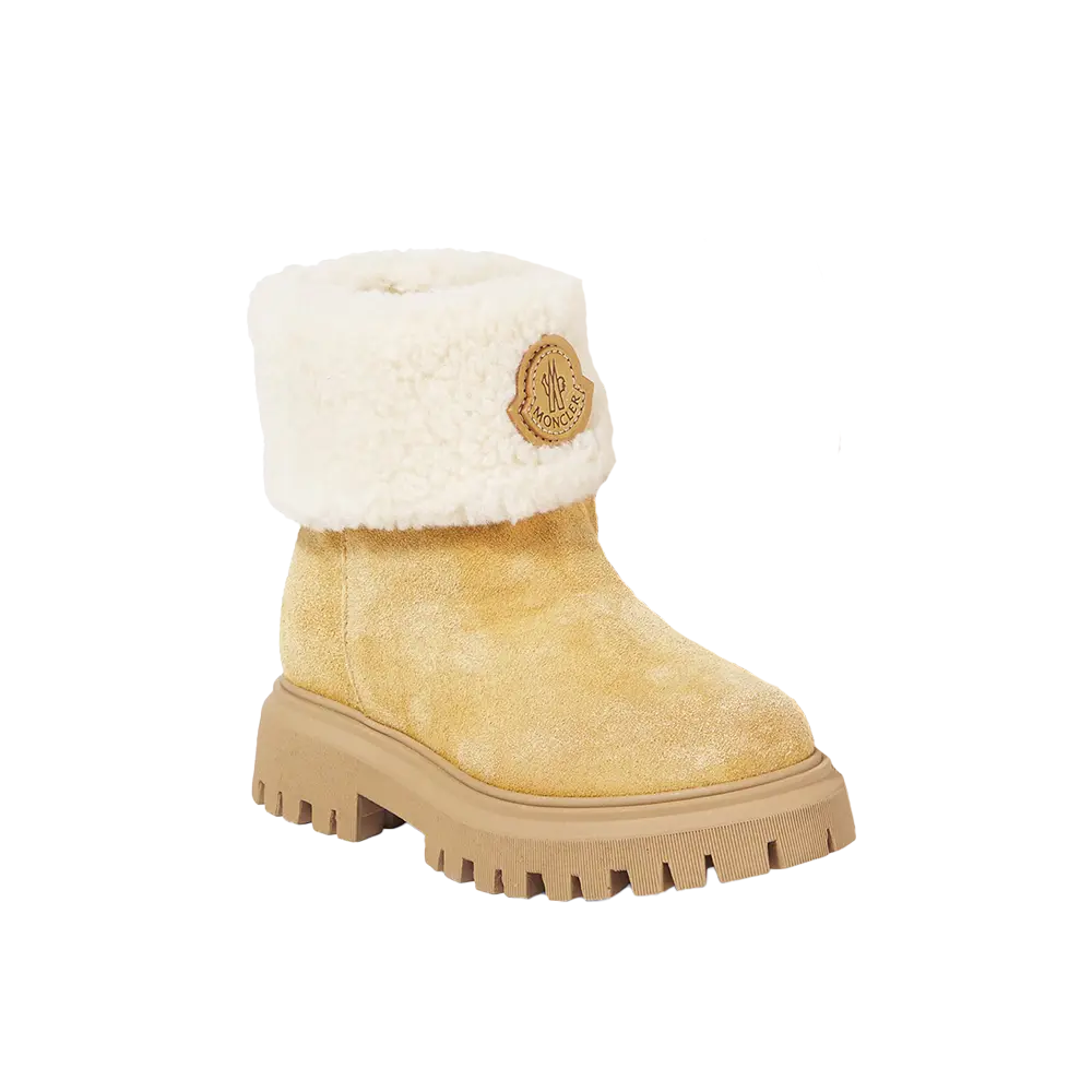 Moncler Petit Aurea Mid Suede Boots in Camel Beige (GS)