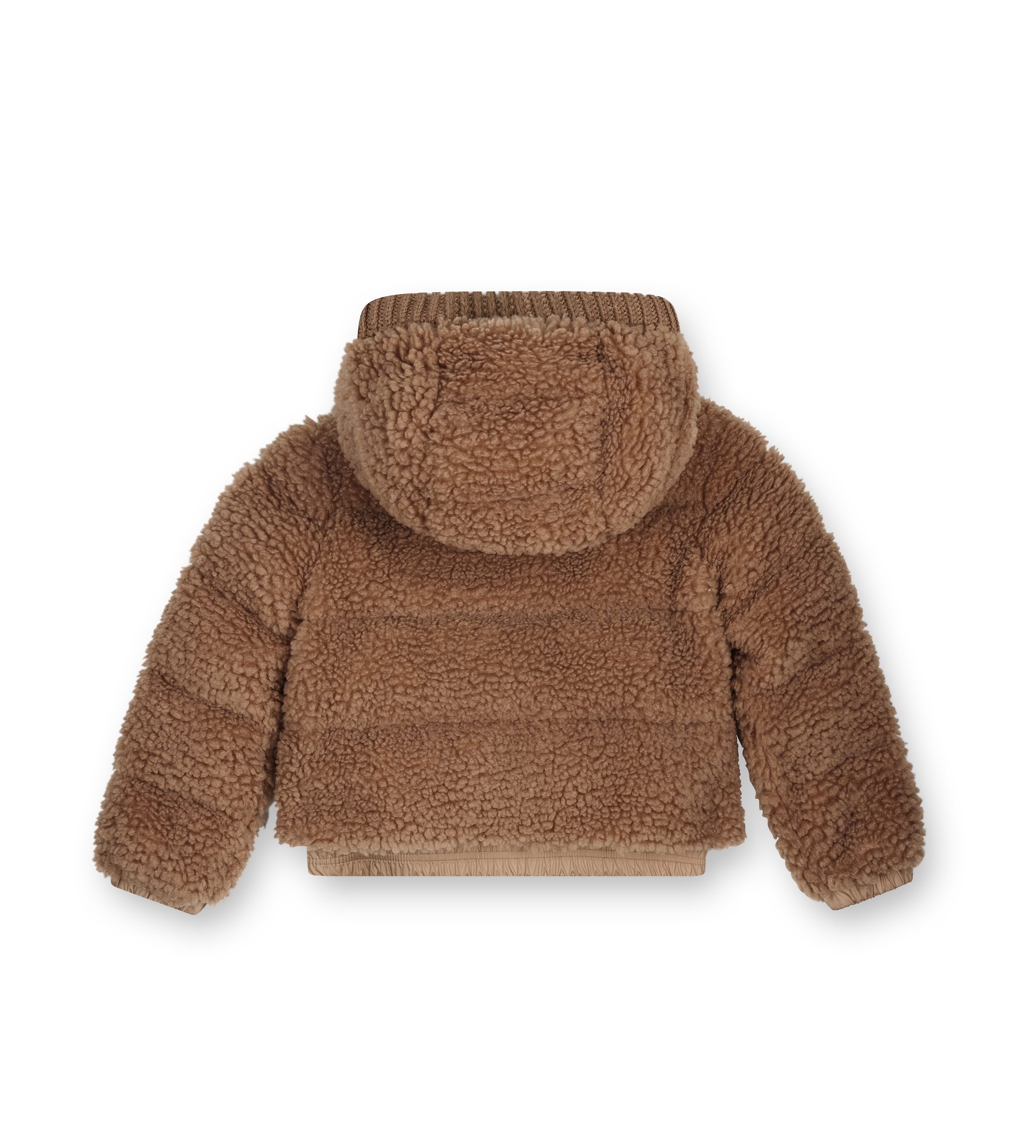 Moncler Adalbertas Teddy Hooded Down Jacket in Beige