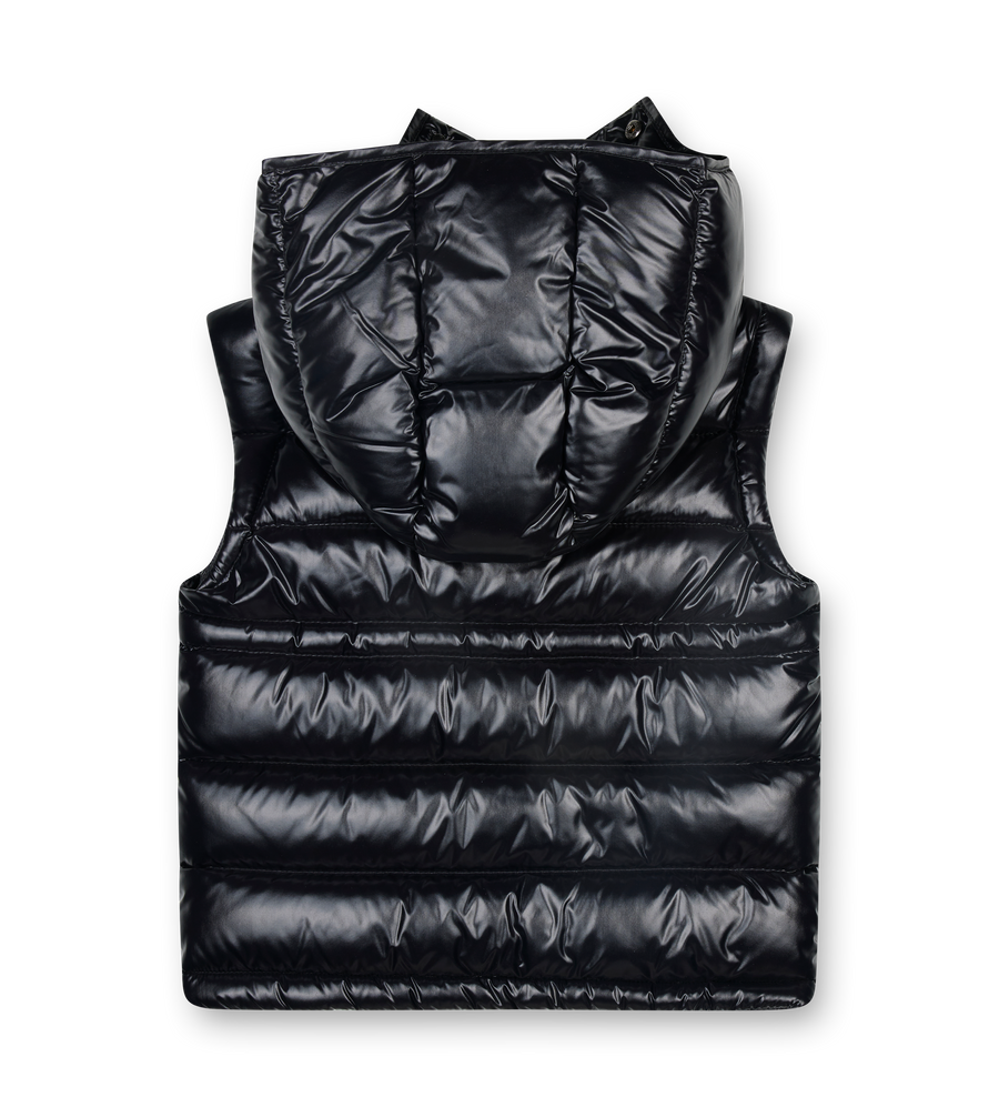 Moncler Ania Hooded Down Gilet in Black (Kids)
