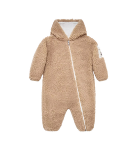 Baby Teddy Hooded Baby Grow Brown
