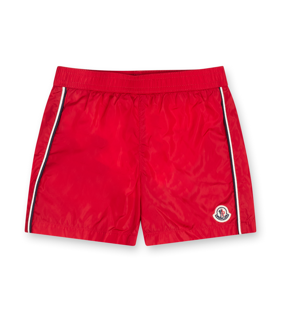 Moncler Boys Logo Swim Shorts in Red (Kids)
