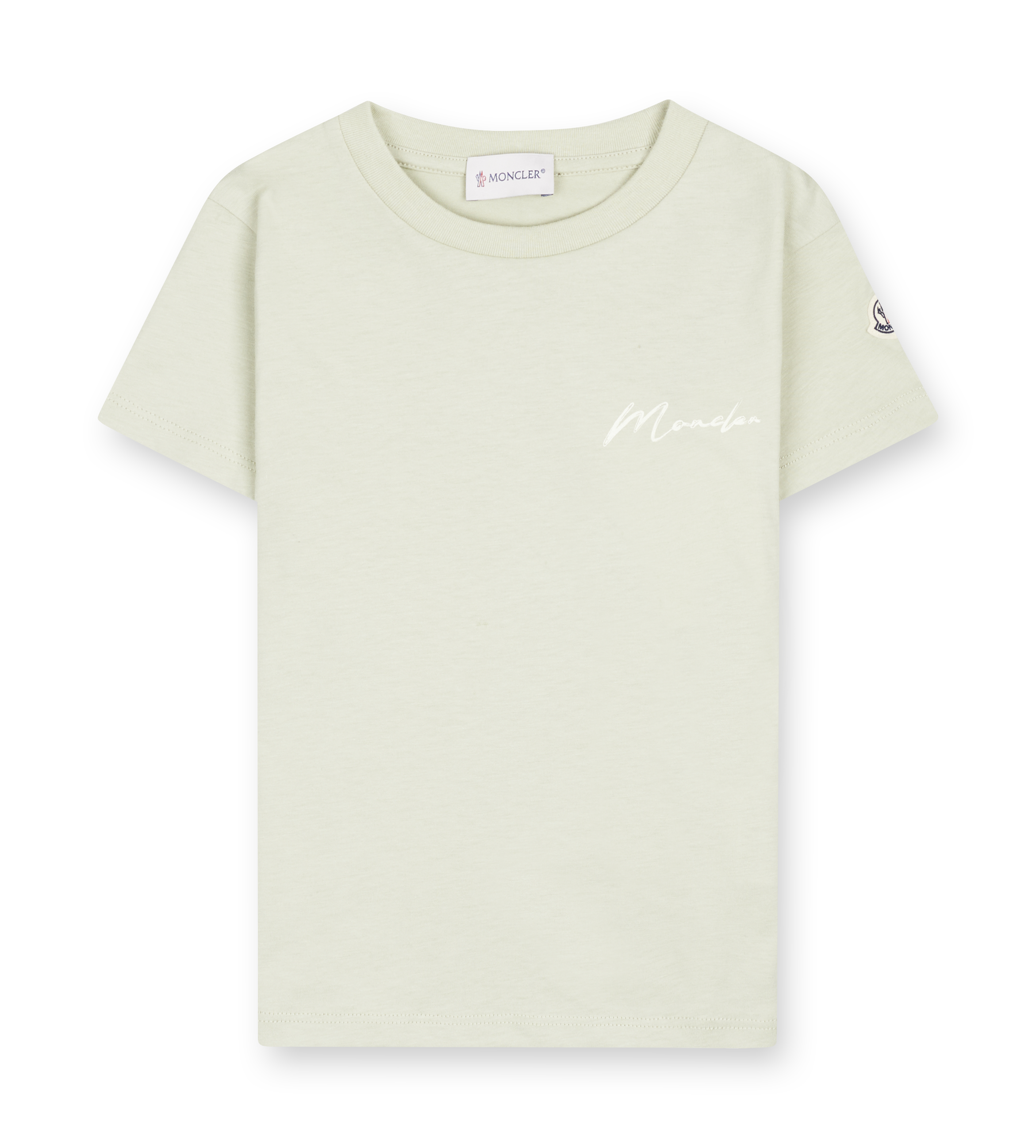 Moncler Branded Cotton T-Shirt in Light Green