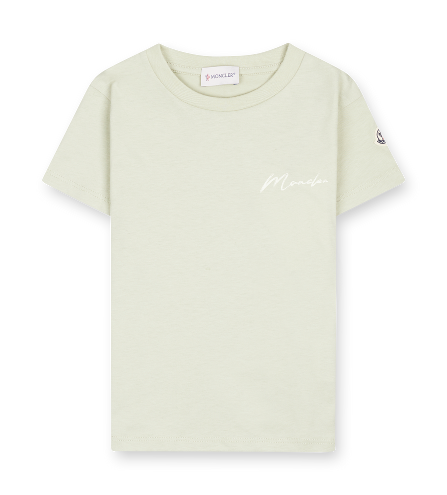 Moncler Branded Cotton T-Shirt in Light Green (Kids)