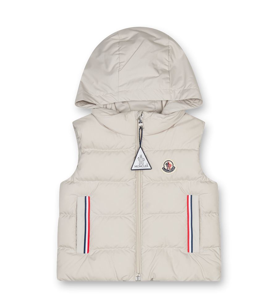 Moncler Buang Down Gilet Vest in Light Beige (Baby)