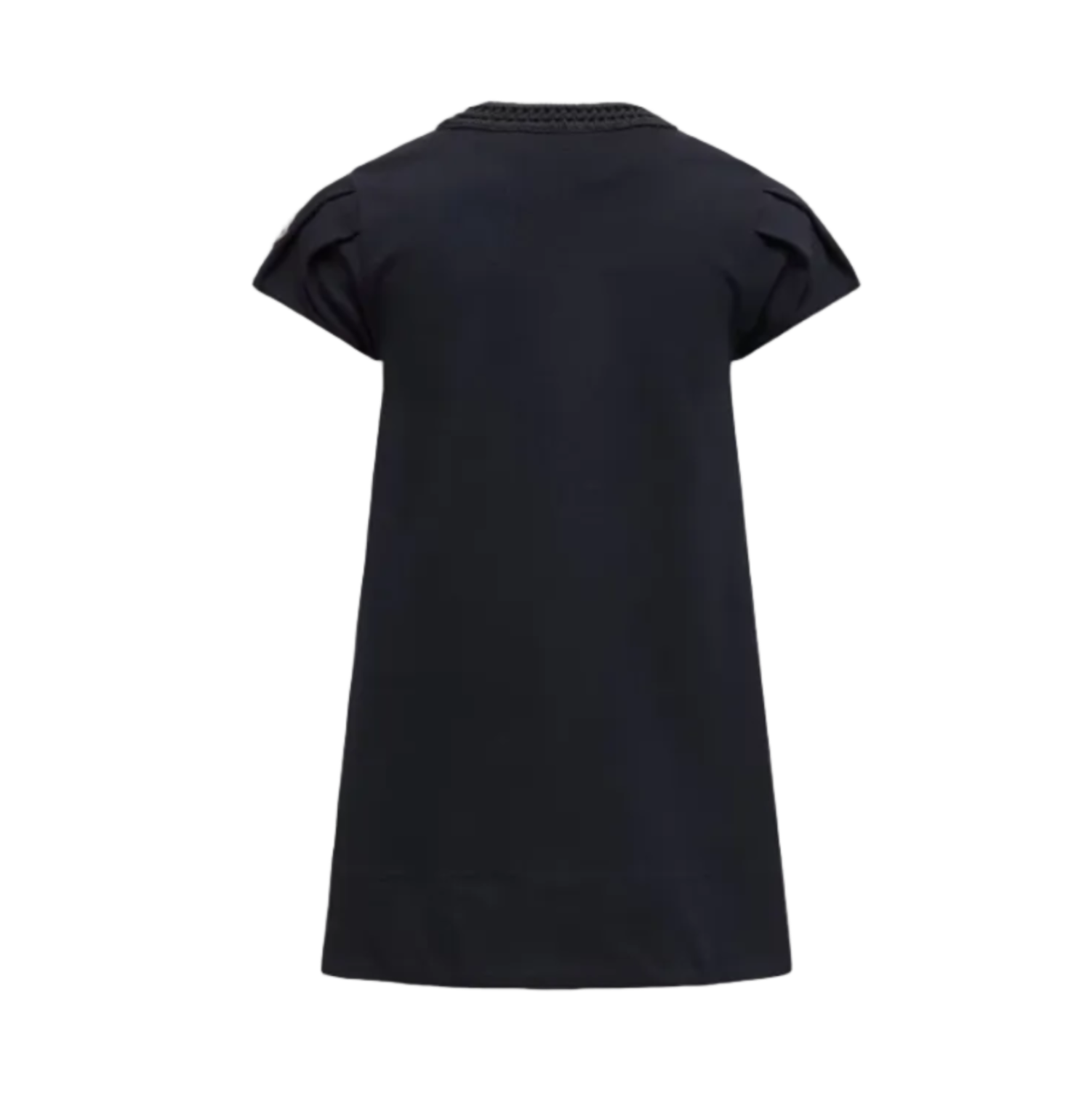 Moncler Croche-Trimmed Cotton Dress in Dark Blue