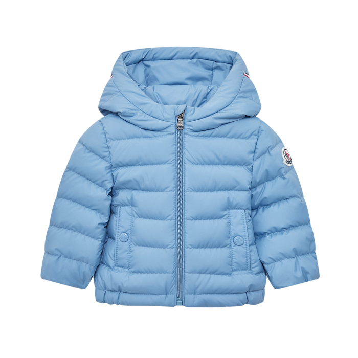 Moncler Dilar Hooded Down Jacket in Light Blue