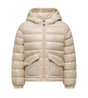 Moncler Ela Hooded Down Jacket in Light Beige