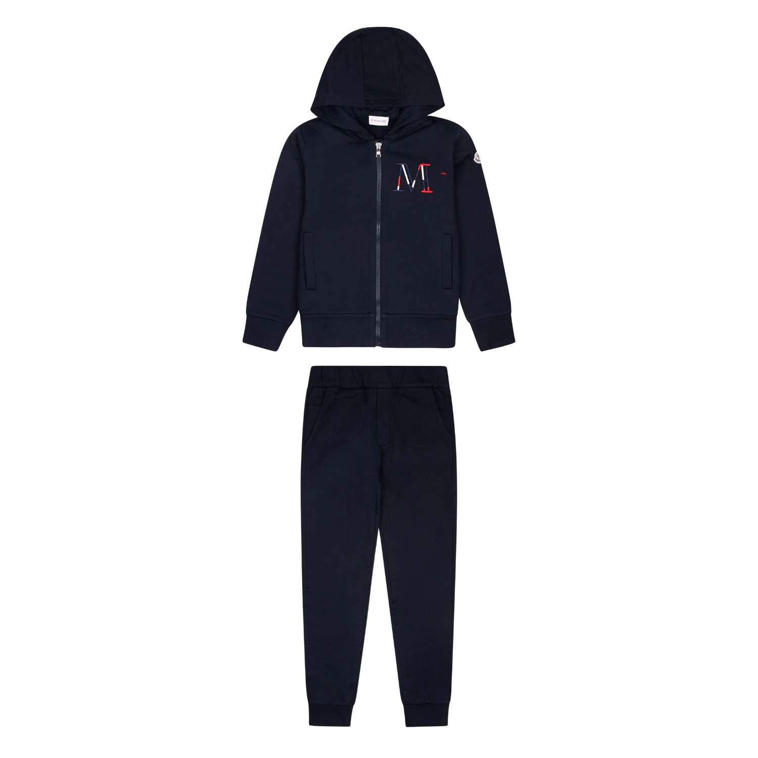 Moncler Embroidered Logo Cotton Tracksuit Set in Navy