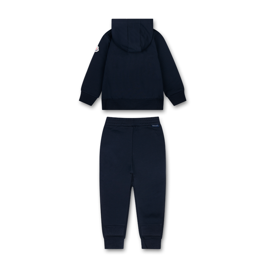 Moncler Embroidered Teddy Logo Cotton Tracksuit Set in Navy