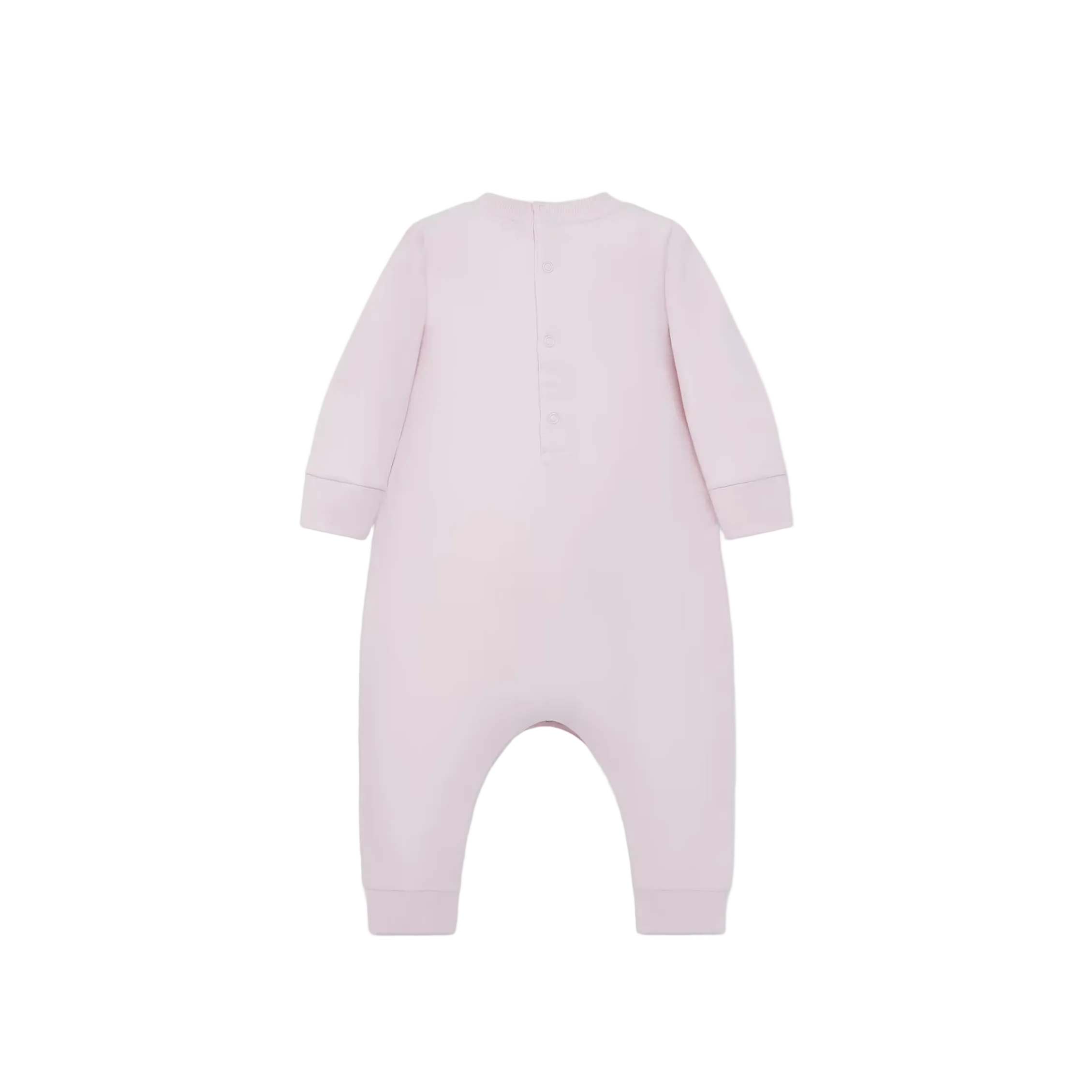 Moncler Logo Cotton Baby Grow Romper in Light Pink