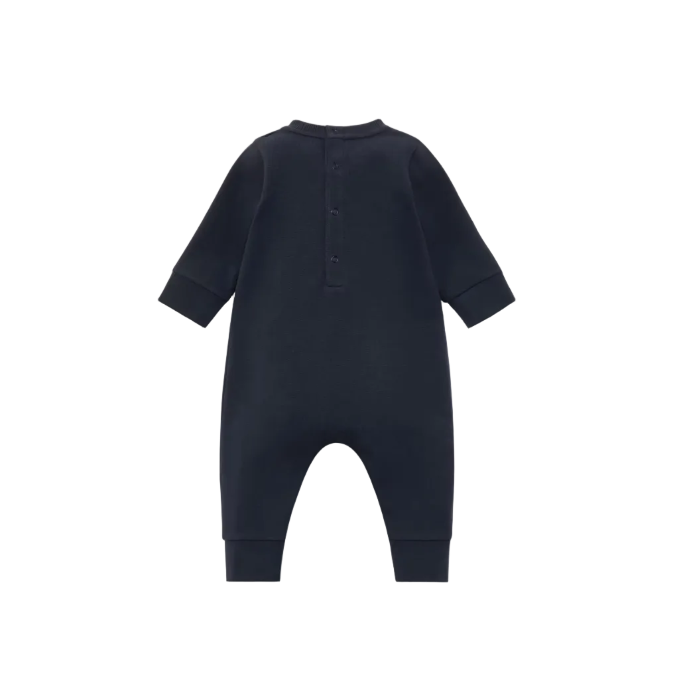 Moncler Logo Cotton Baby Grow Romper in Navy Blue