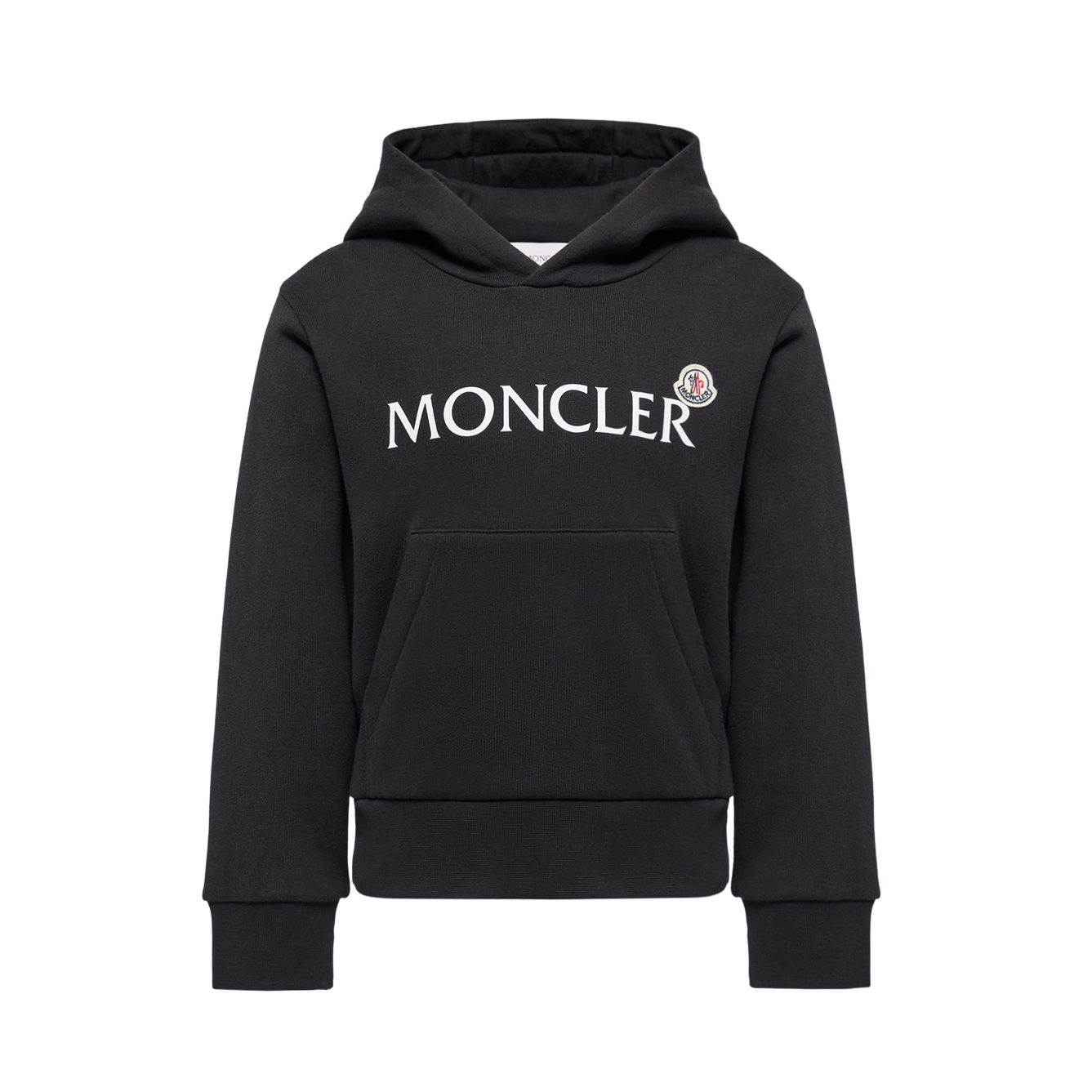 Moncler Logo Cotton Hoodie in Black
