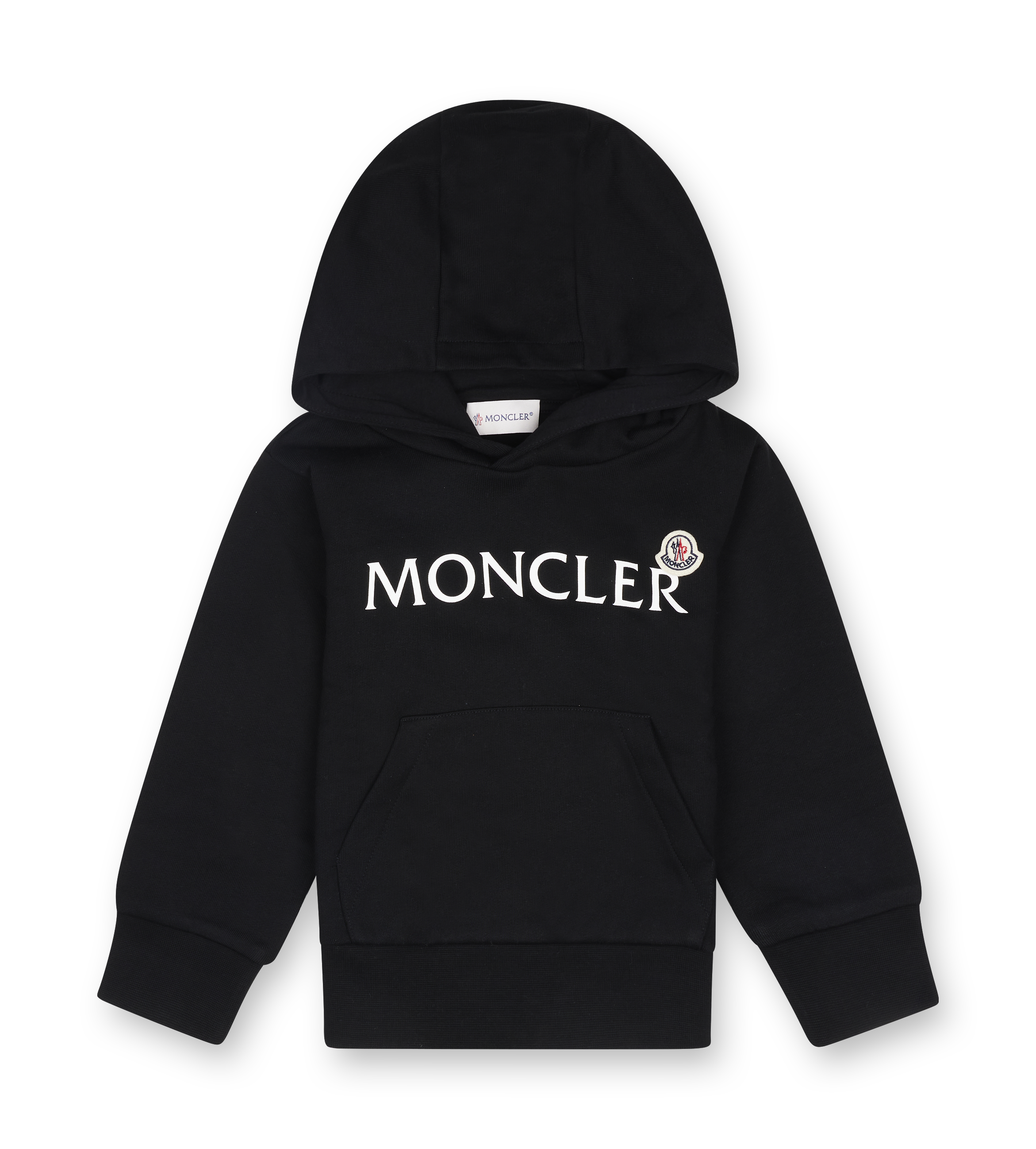 Moncler Logo Cotton Hoodie in Black