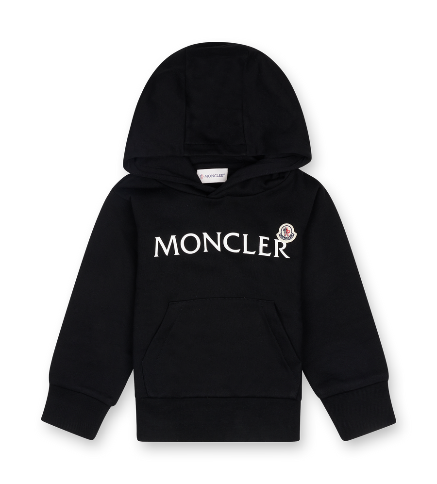 Moncler Logo Cotton Hoodie in Black