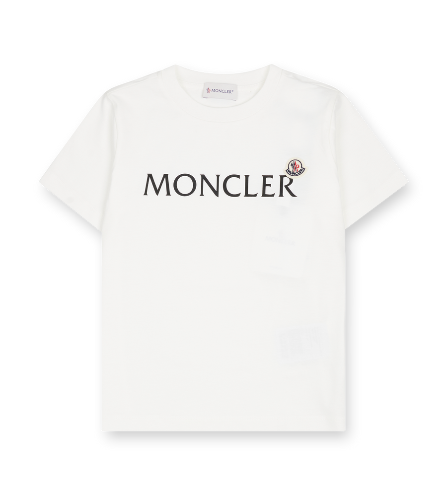 Moncler Logo Cotton T-Shirt in White (Kids)