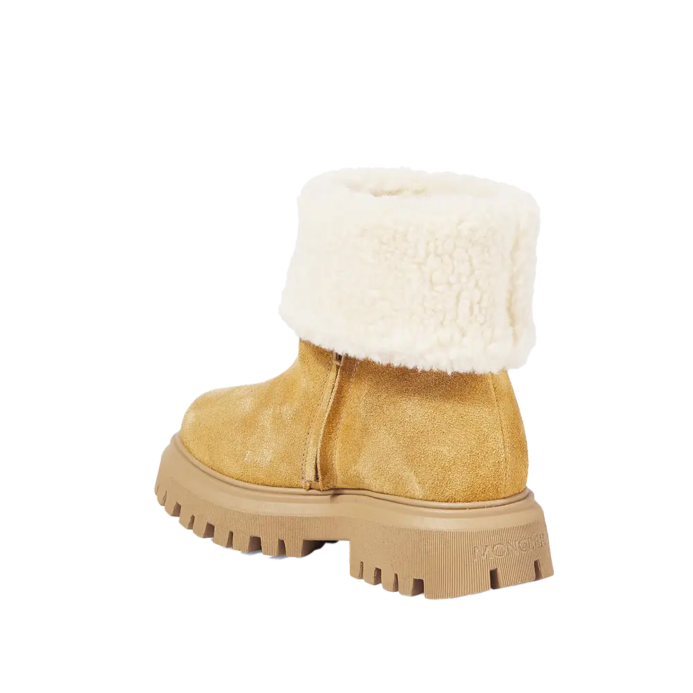 Moncler Petit Aurea Mid Suede Boots in Camel Beige (GS)