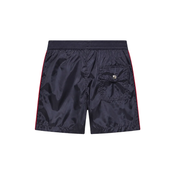 Baby Tricolor-Trimmed Swim Shorts in Navy
