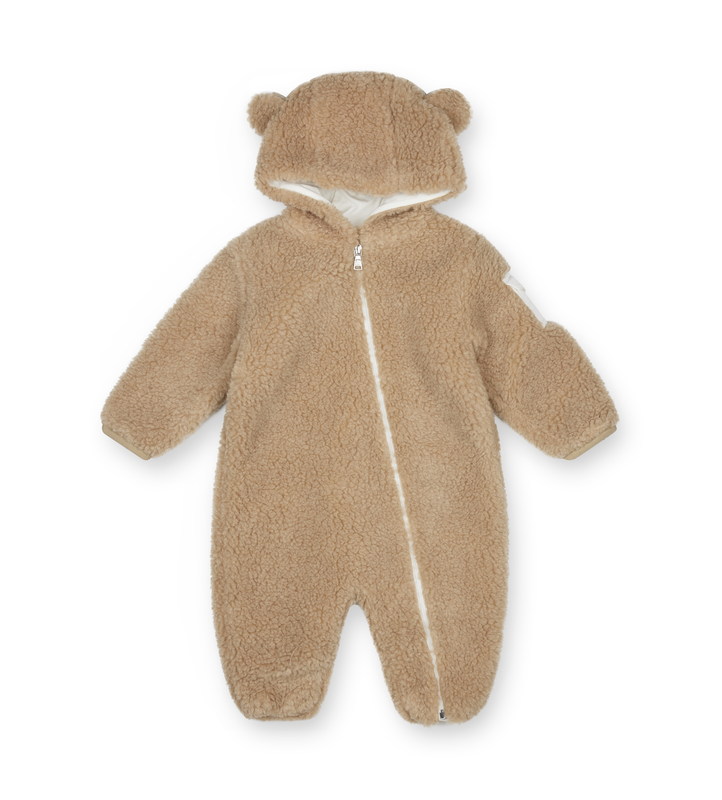 Brown teddy bear onesie on a white background