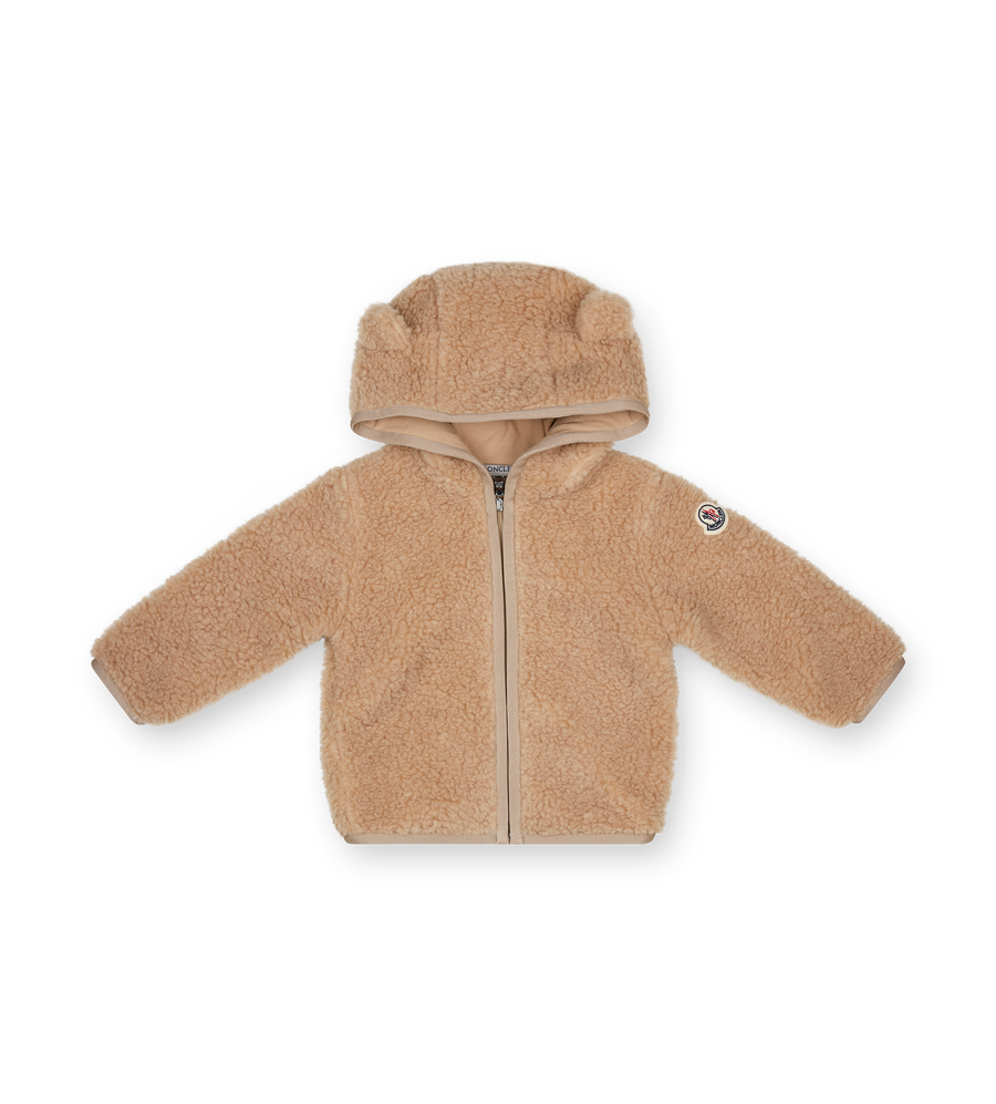 teddy bear zip up plush hoodie jacket