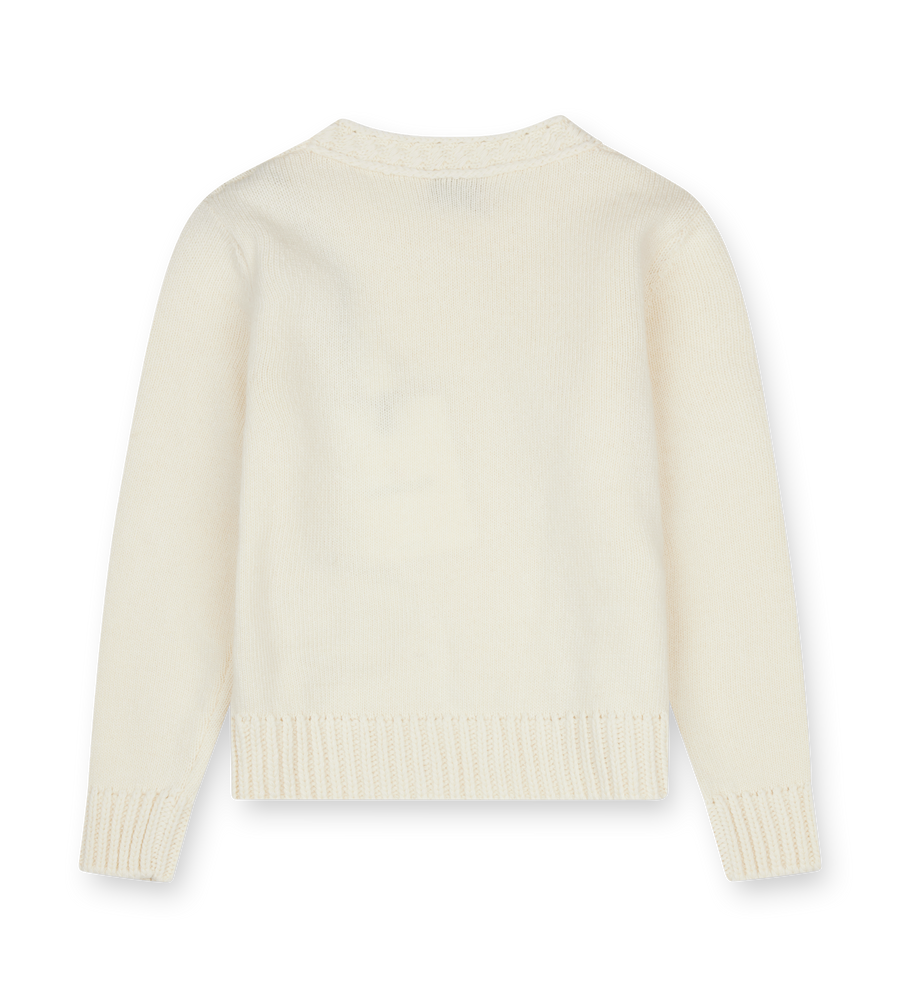 Moncler Textured Logo Wool Jumper in Ivory