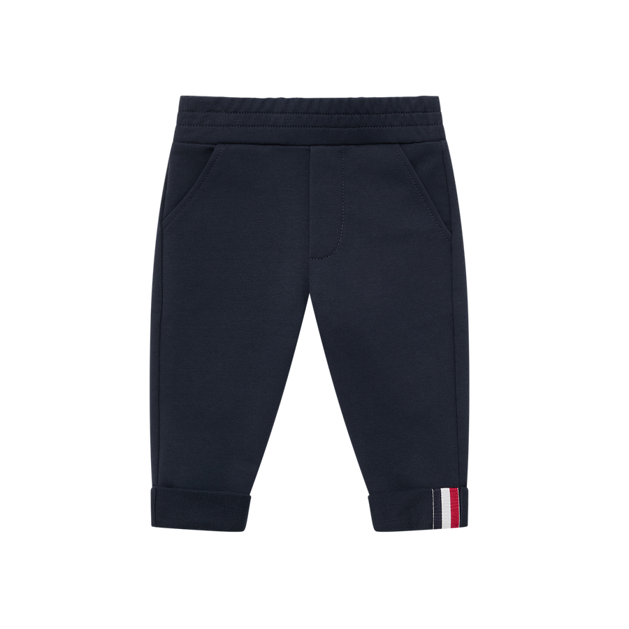 Moncler Tricolour-Trimmed Cotton Sweatpants in Navy Blue (Baby)