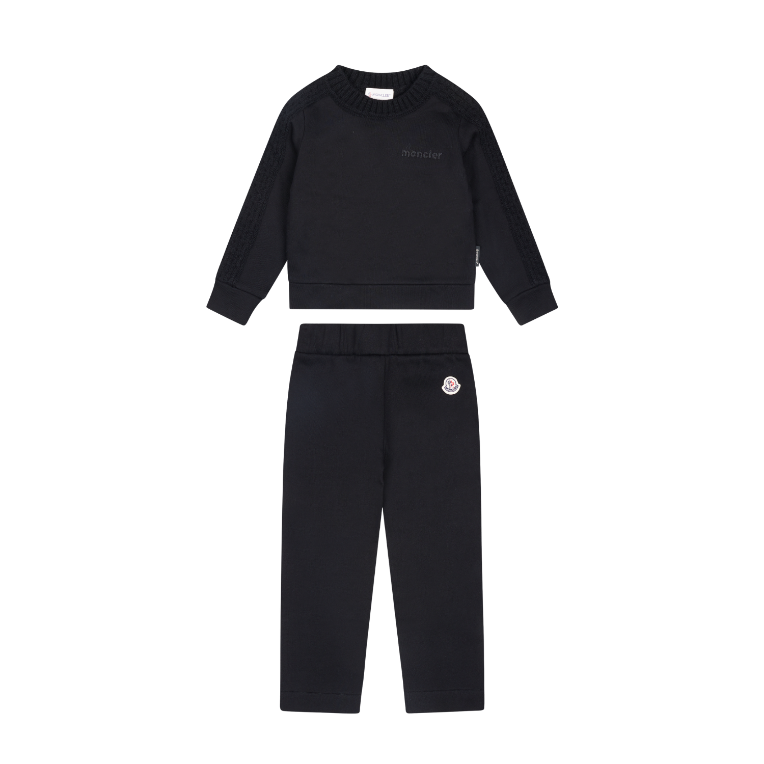 Moncler Wool-Trimmed Cotton Tracksuit Set in Navy (Kids)
