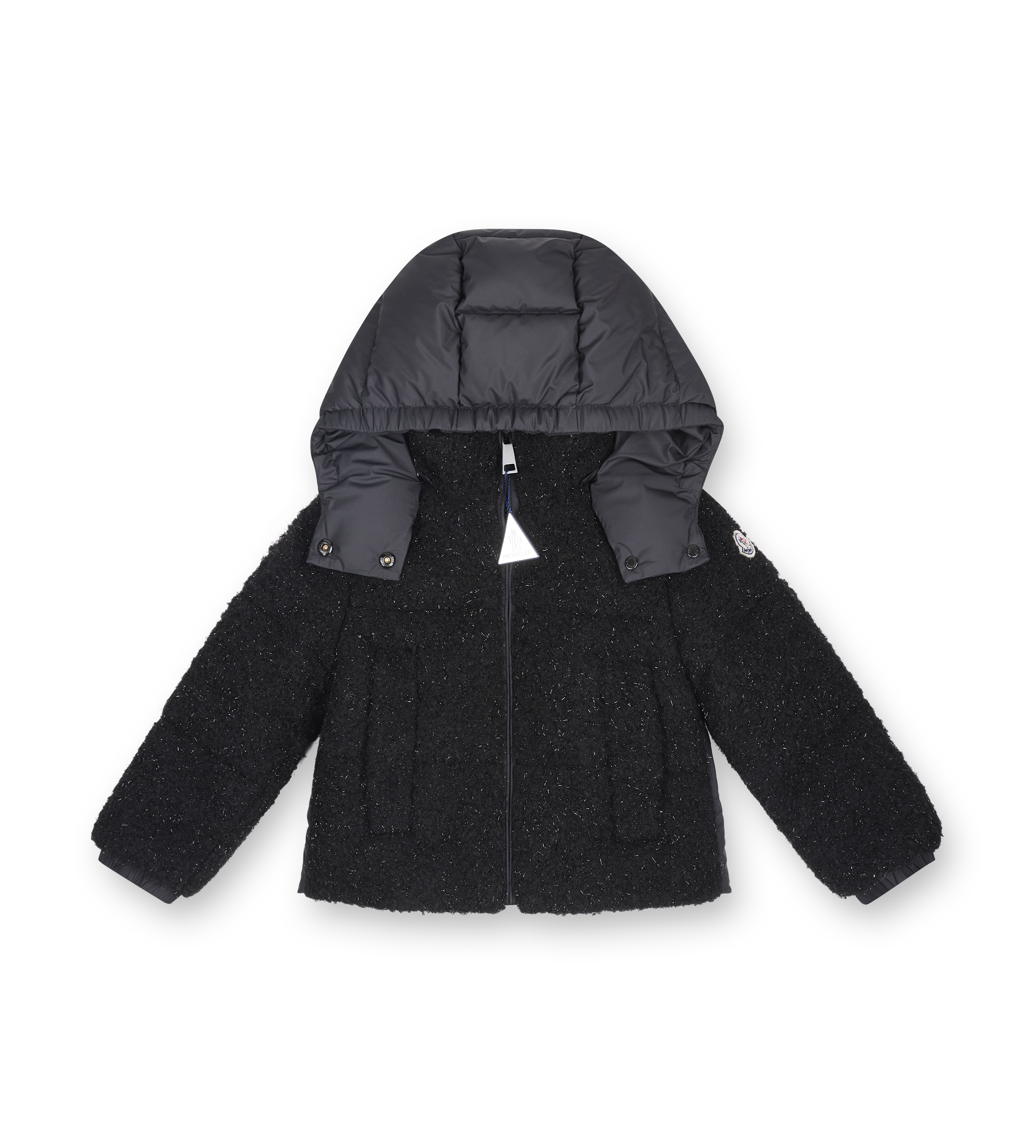 Moncler Zambiaga Teddy Hooded Down Jacket in Black