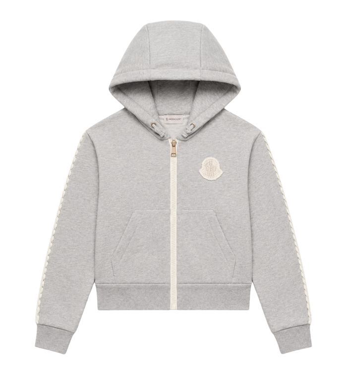 Kids Katoenfleece Zip-Up Hoodie Grijs
