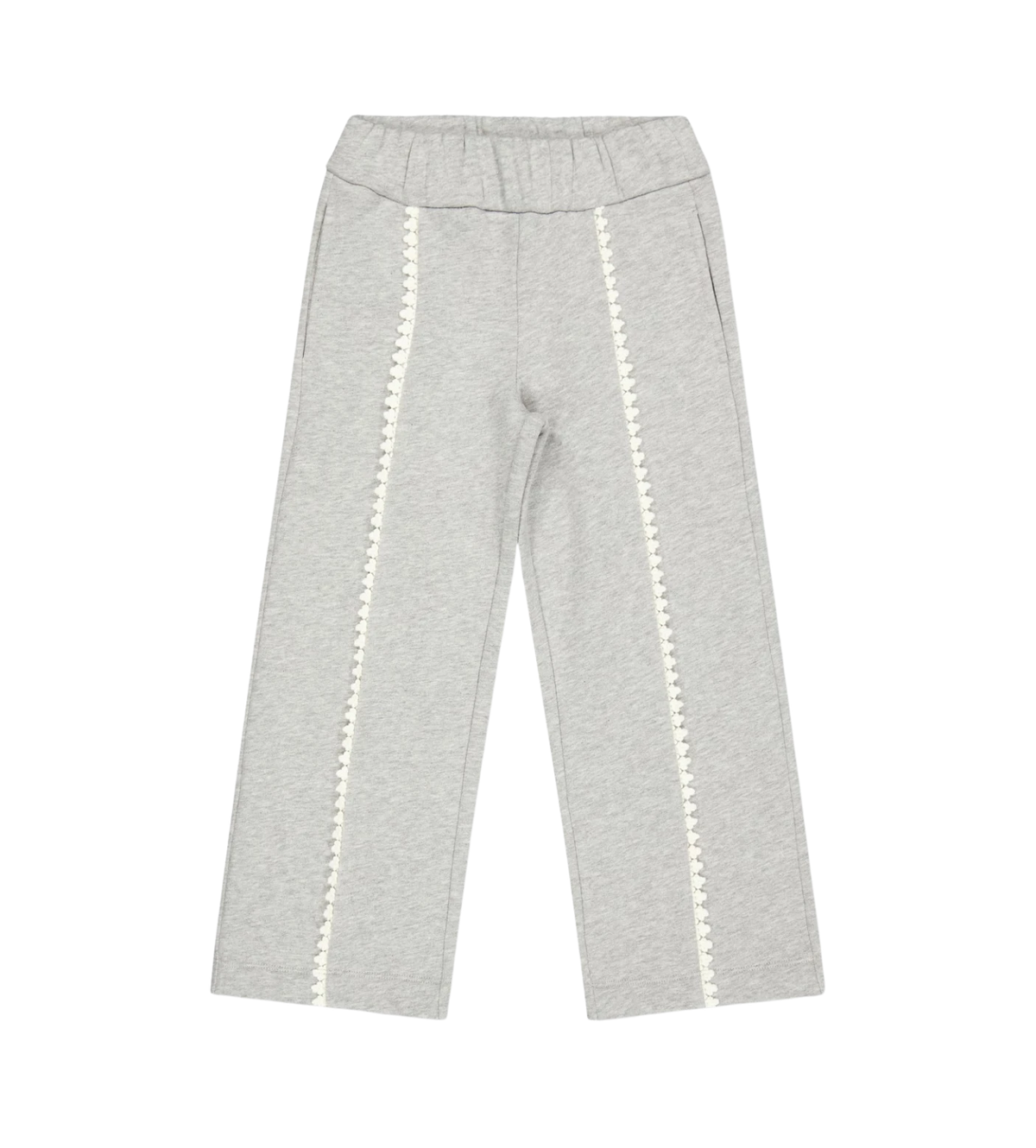 Kids Katoenfleece Trimmed Trainingsbroek Grijs