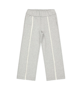 Kids Katoenfleece Trimmed Trainingsbroek Grijs