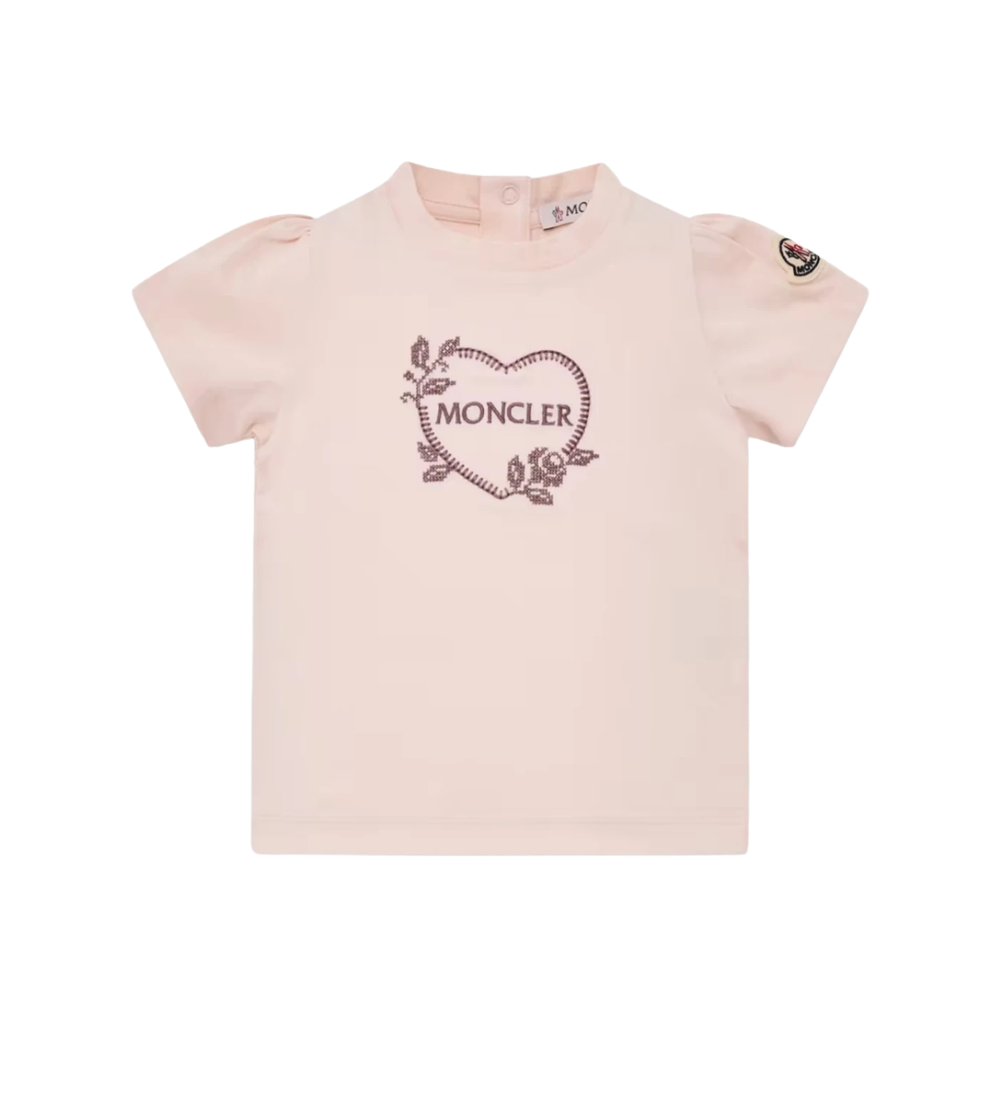 Moncler Baby Girls T-shirt van Stretchkatoen Roze
