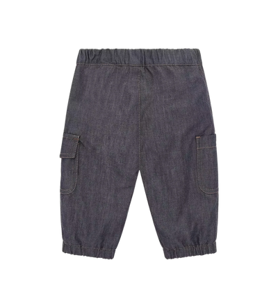 Baby Boys Denim broek met logo Blauw denim