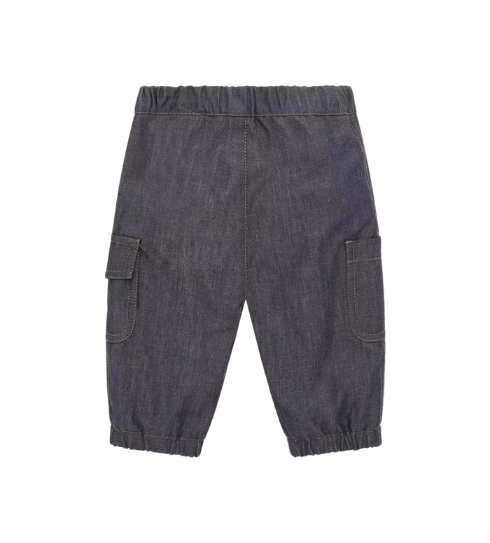 Baby Boys Denim broek met logo Blauw denim