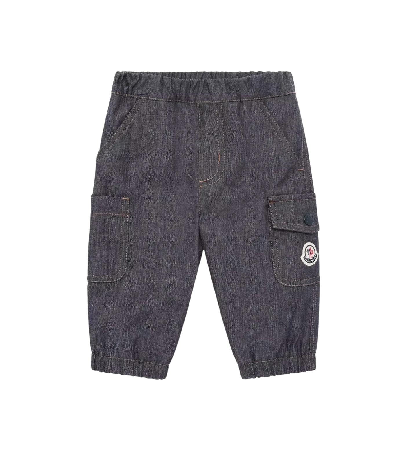 Moncler Baby Boys Denim Broek met Logo Blauw Denim