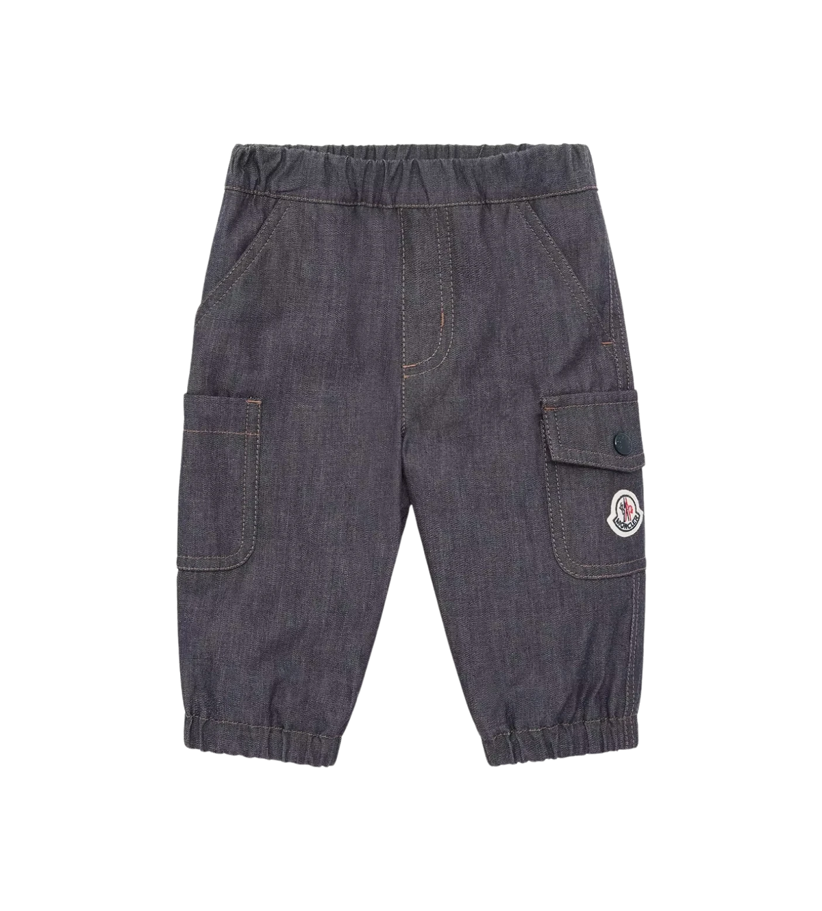Baby Boys Denim broek met logo Blauw denim