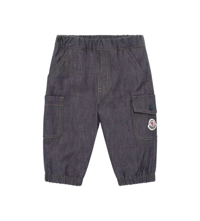 Baby Boys Denim broek met logo Blauw denim
