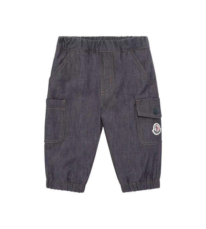Baby Boys Denim broek met logo Blauw denim