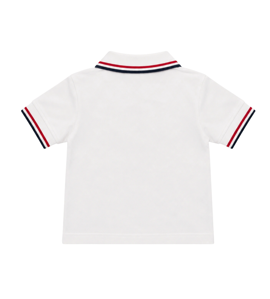 Baby Katoenen Piquet Logo Polo Wit