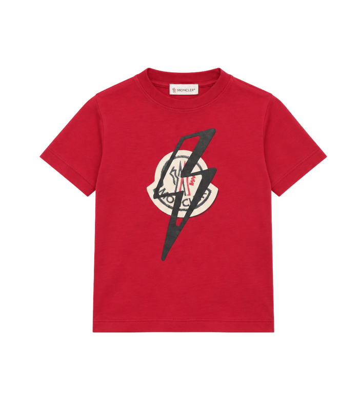 Kids bedrukt katoenen jersey T-shirt rood