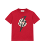 Kids bedrukt katoenen jersey T-shirt rood