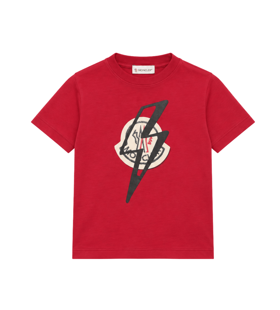 Kids bedrukt katoenen jersey T-shirt rood