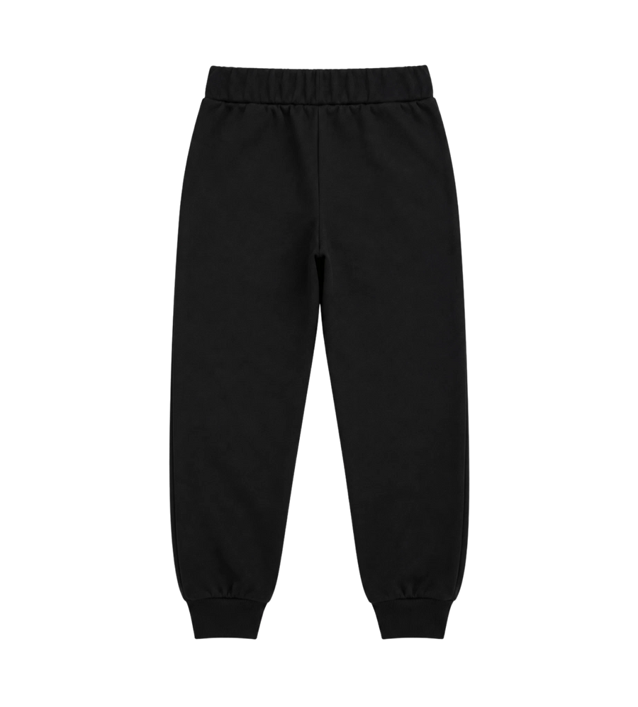 Kids Katoenen trainingsbroek met geborduurd logo Zwart