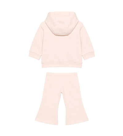 Baby Logo-Patch Hoodie Tracksuit Pale Pink